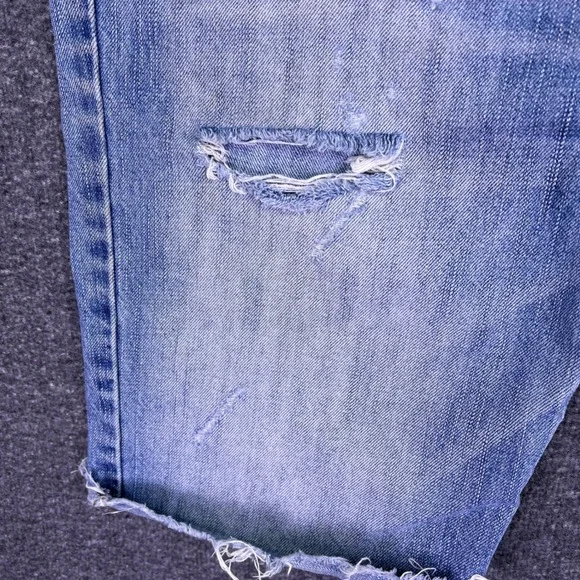 American Eagle Shorts Mens 31 Light Blue Raw Hem Distressed Denim Summer Bermuda - Picture 10 of 15